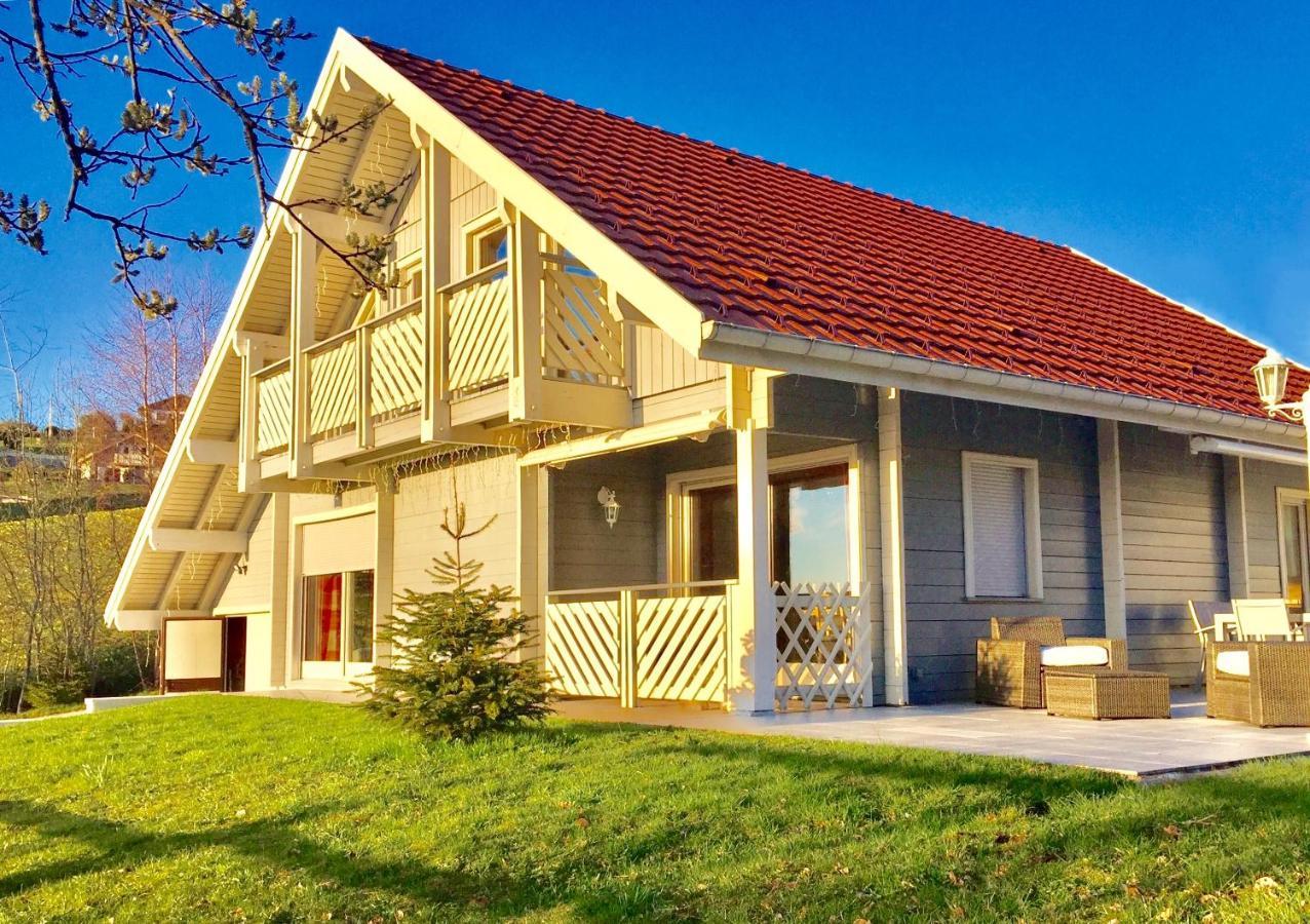 Chalet Le Flocon Bleu - Mauselaine Avec Vue Sur Le Lac De Gerardmer Exterior photo